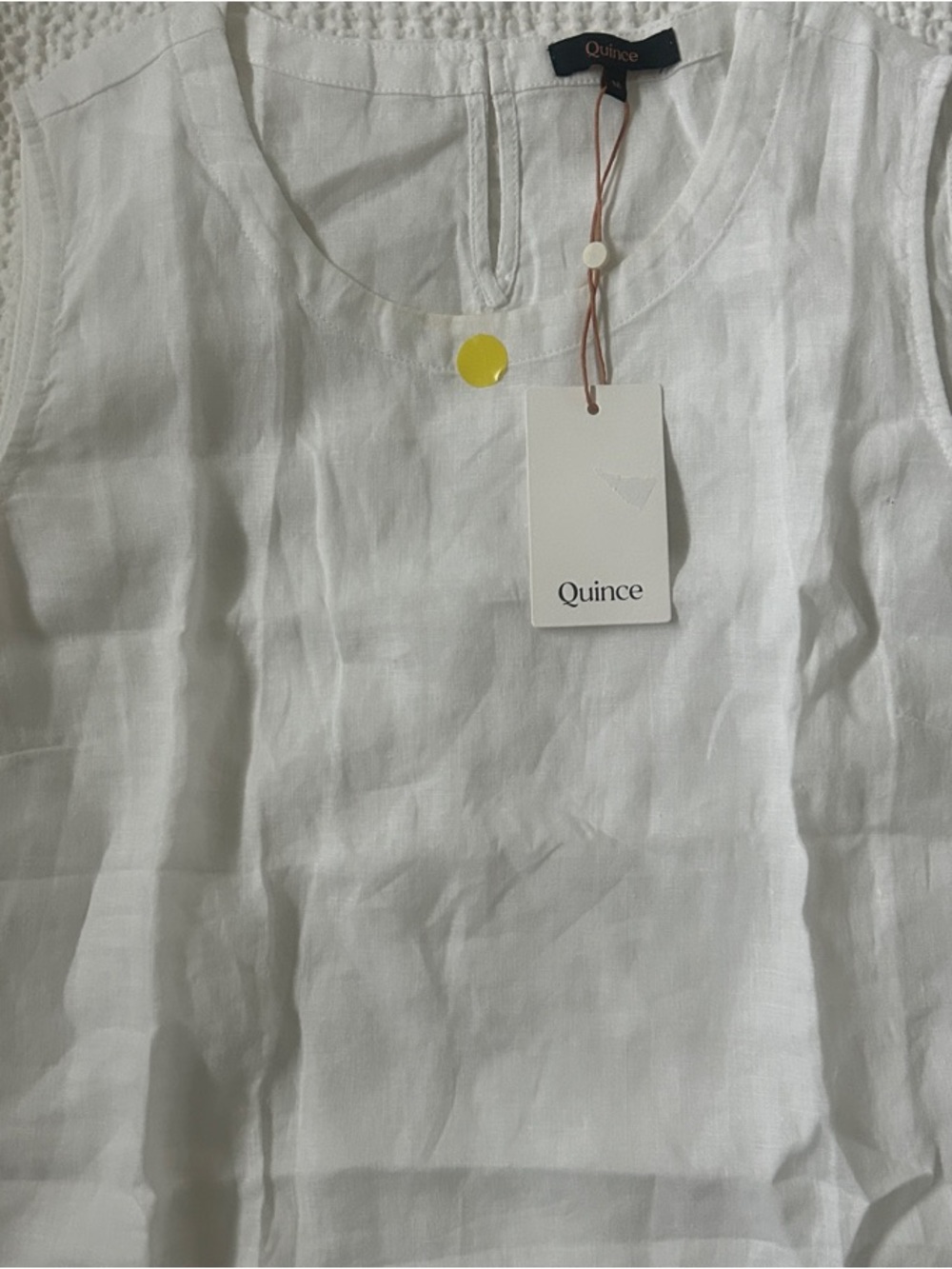 Quince White Linen Sleeveless Top